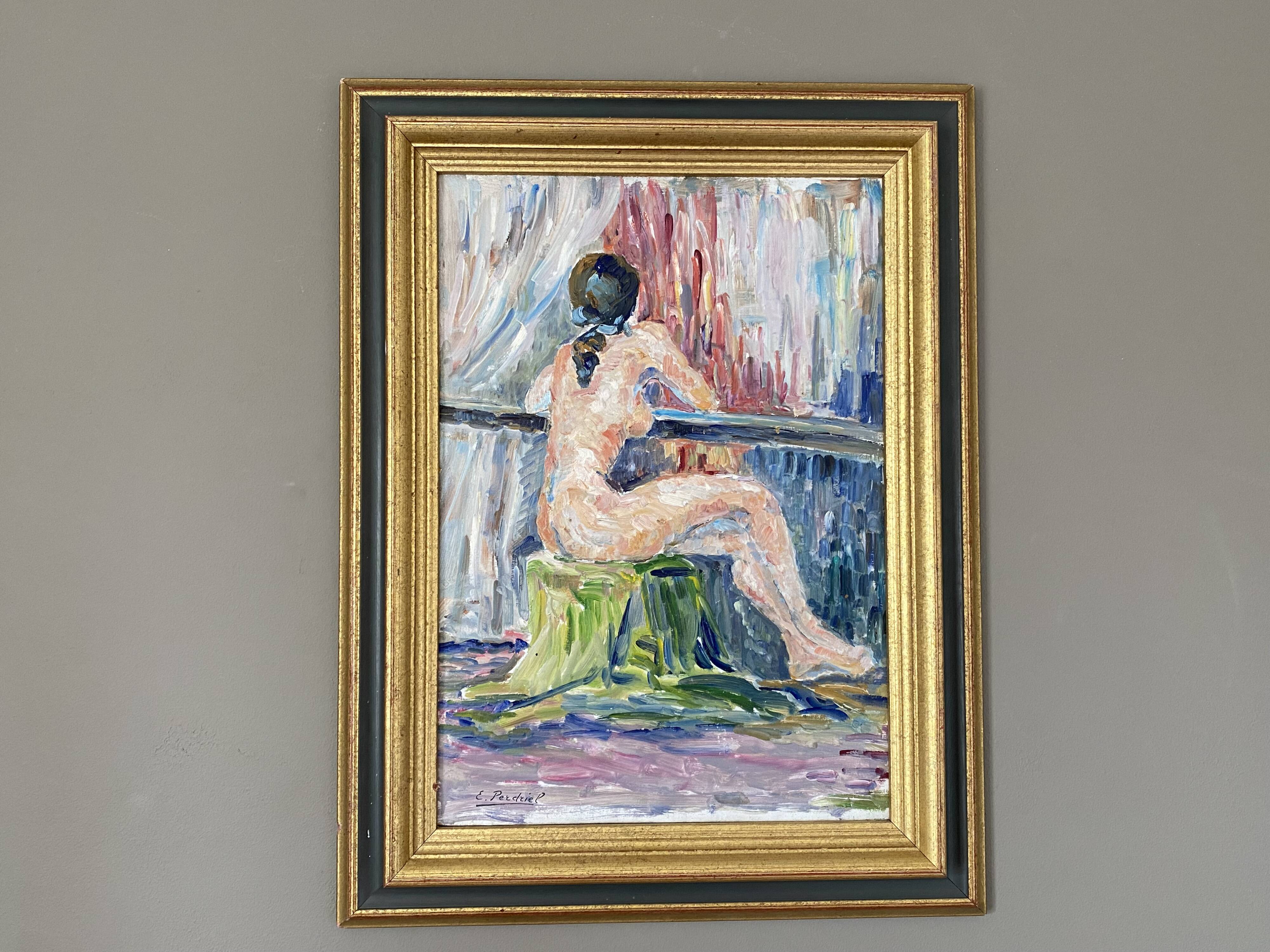 Nude from behind. 1978. Framed oil. 60x46.