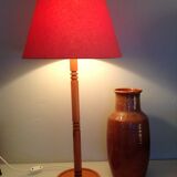 Varnished pine lamp Scandinavian style / vintage 60s-70s