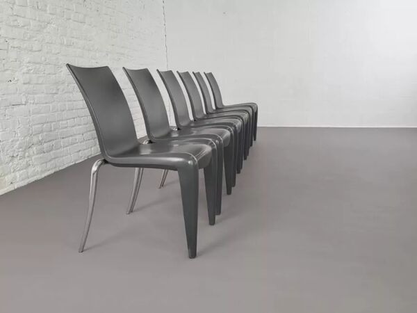 Suite de 6 chaises Louis 20 design années 90 par Philippe Starck pour Vitra