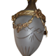 Shell chandelier 1900, frosted glass engraved and bronze