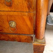 Empire-style walnut commode – black marble – 19th century