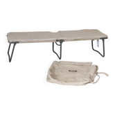 French Army Camp Bed Lounger with Mattress and Bag / Garden 1960