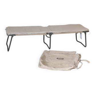 French Army Camp Bed Lounger with Mattress and Bag / Garden 1960