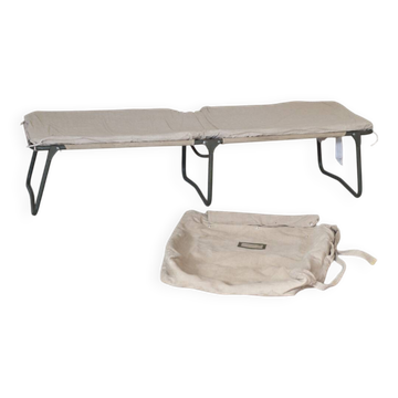 French army camp bed with mattress and bag / Garden 1960