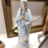 Antique Religious Biscuit Statuette Virgin Mary Sacred Heart