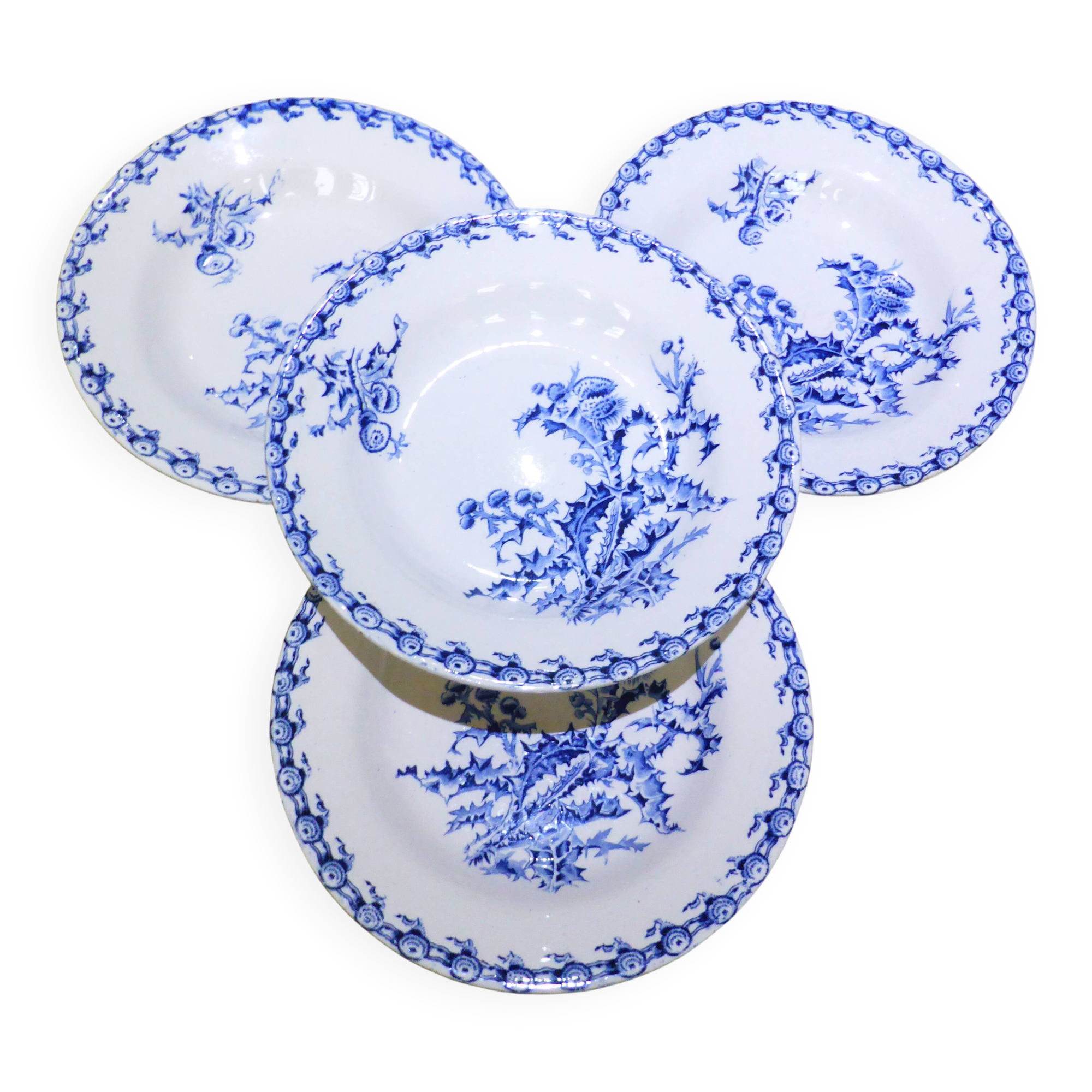 4 Gien Chardons soup plates (8)