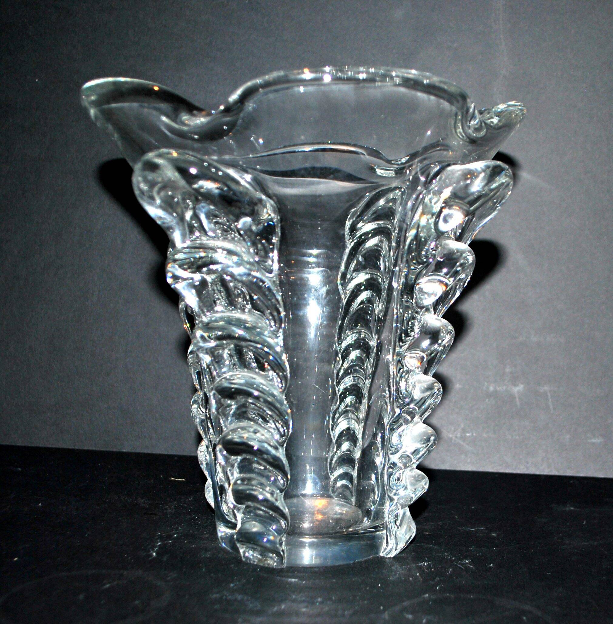 Vintage Vallerysthal crystal vase