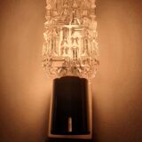 Pair of vintage chrome wall lights with square globes, Italian Targetti, 1970