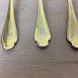 Porcelain tea set A. Vignaud Limoges and mocha spoons Christofle Alfénide