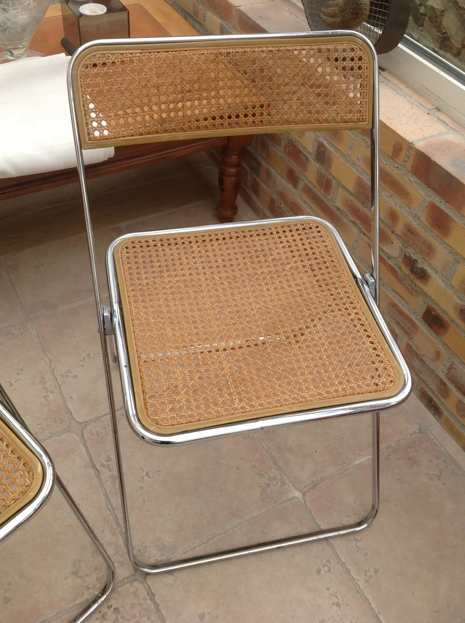 Pair of folding chairs made in Italy