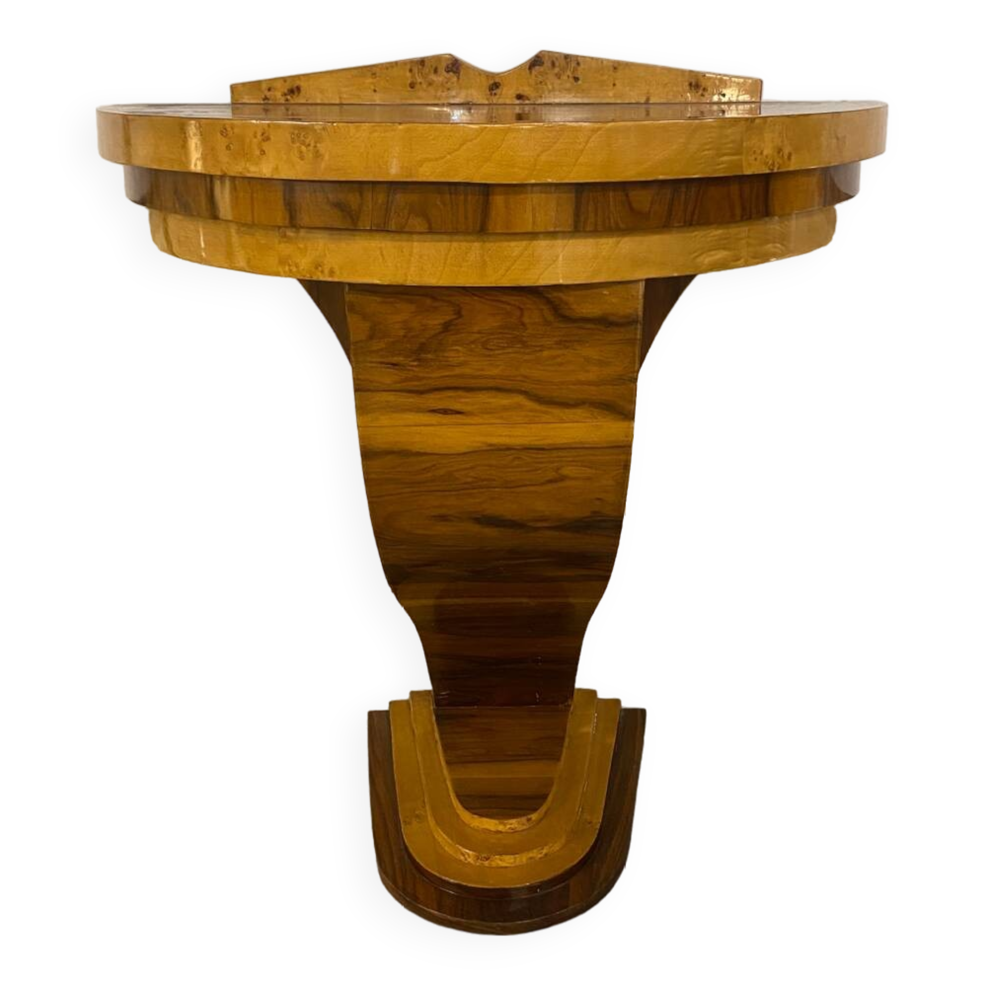 Art deco half moon console