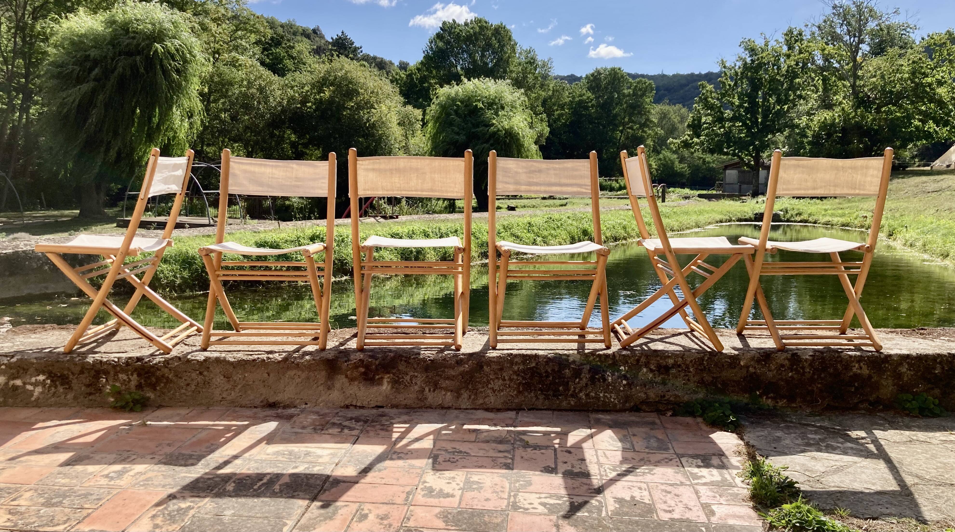 Set of 6 "design 1960" folding chairs.