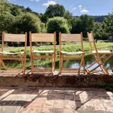 Set of 6 "design 1960" folding chairs.