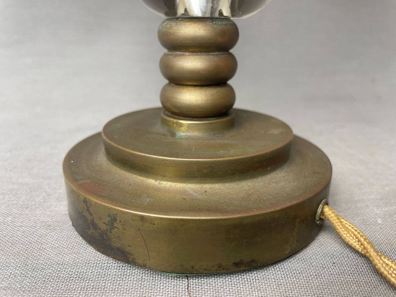 Hollywood Regency inspired brass table lamp drum lampshade