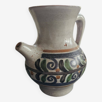 Pottery pitcher signed Vallauris