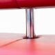 Business class 3-seater sofa in red leather and chrome iron legs, 1990s