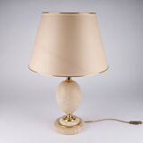 Philippe Barbier lamp travertine brass Hollywood Regency