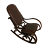 Rocking chair bois et simili cuir