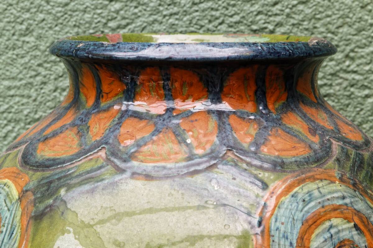 Glazed terracotta vase, Art Deco, signed René Nicole (1885-1960)