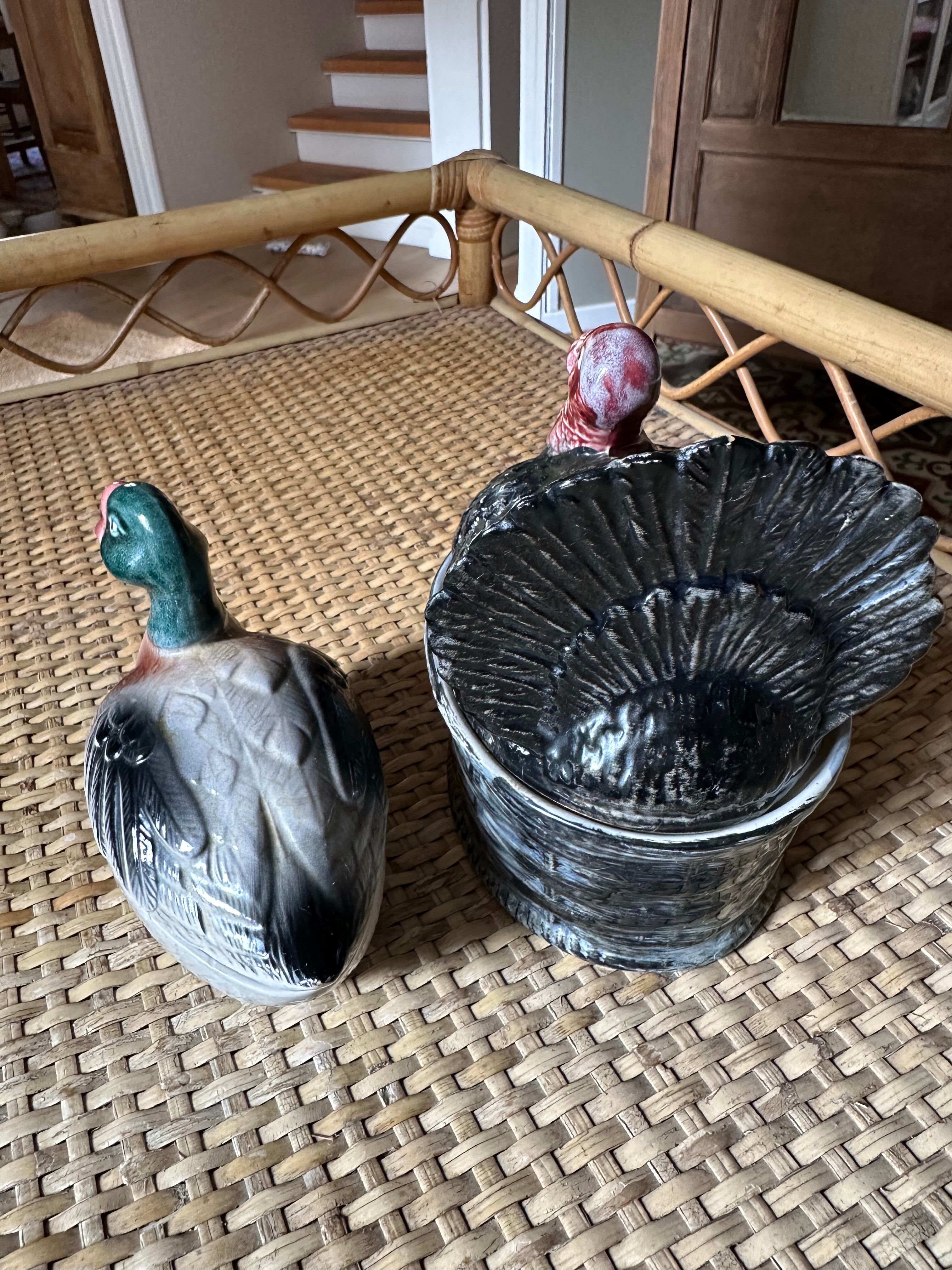 Duo of animal terrines signed Michel Caugant – Duck & Turkey