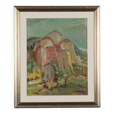 Peinture moderne signée Cesarina Mottironi, huile sur carton, XXe siècle