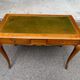 Louis XV style flat desk in solid cherry wood with pull-out extensions and leather top 19