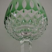 Verre en cristal –   roemer vert - saint-louis - pointe de couleur verte