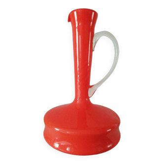 Vase, orange Empoli glass pitcher from the 70s