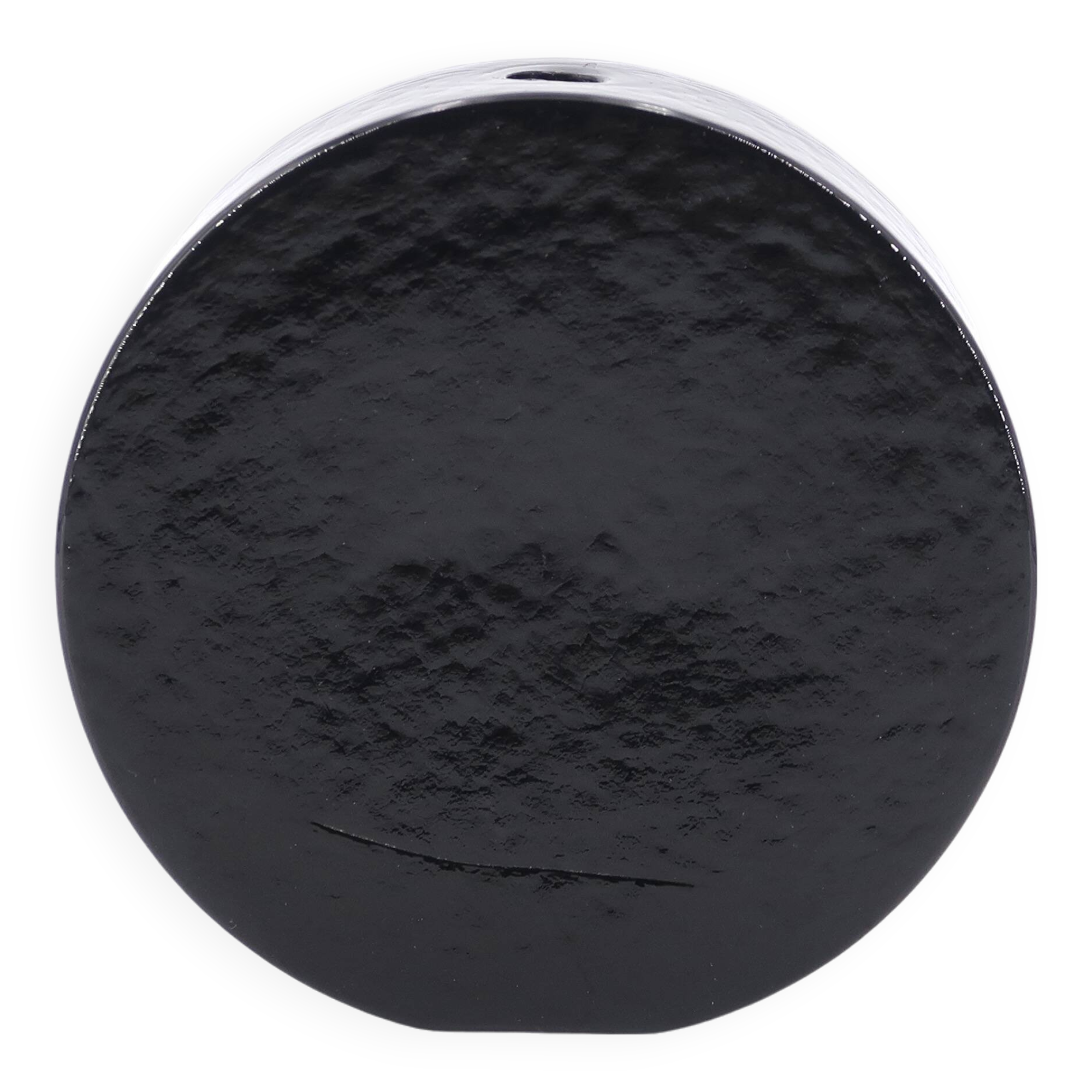Minimalist black glass soliflore vase, 1970s