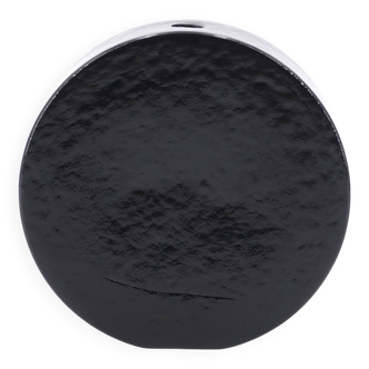 Minimalist black glass soliflore vase, 1970s