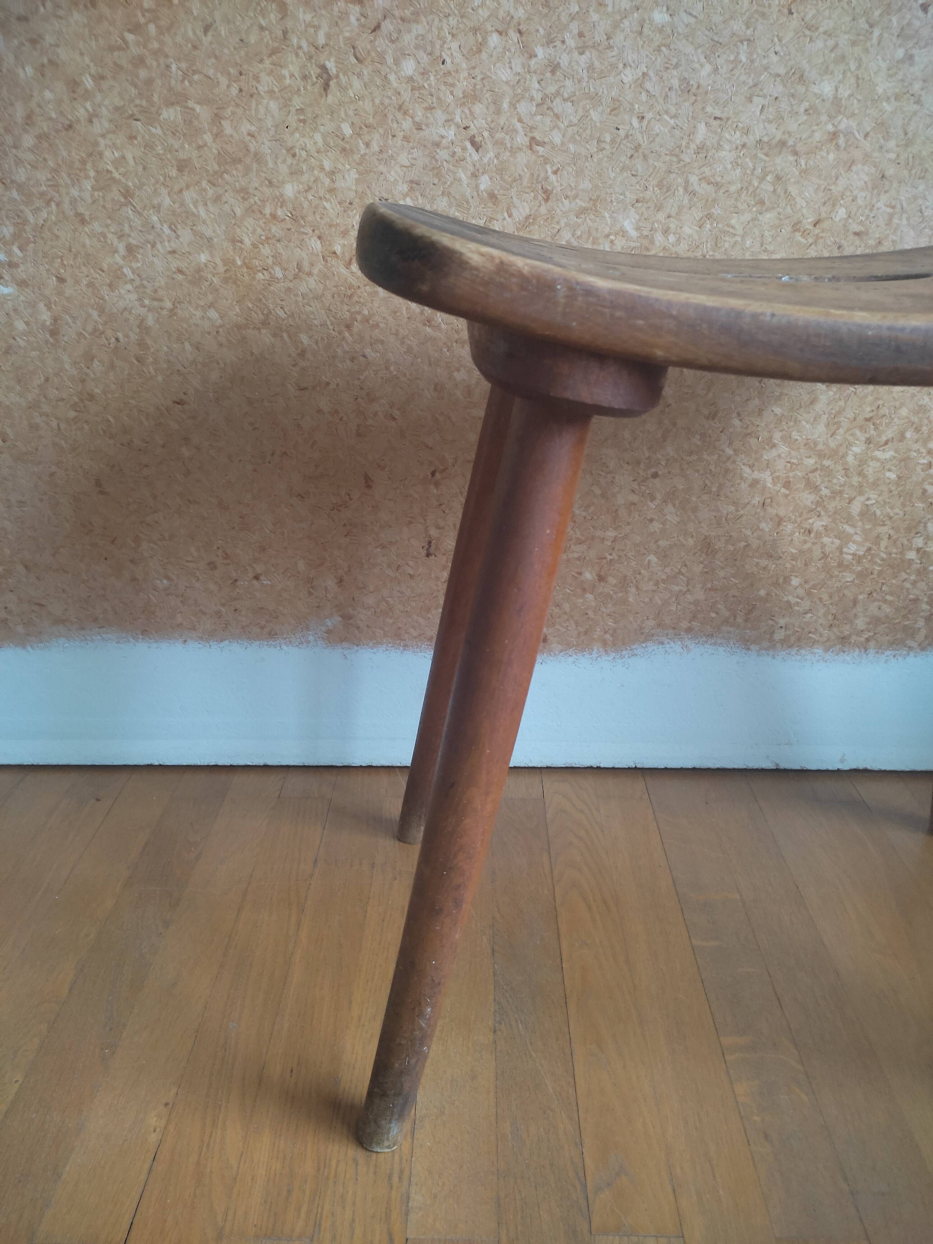 Tabouret en bois mid Century