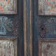 Antique Rustic Farmhouse Folk Art Painted Bridal Cabinet 1882