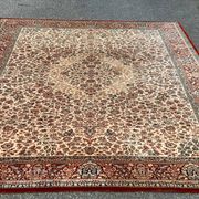 Large industrial Persian carpet in burgundy wool, carpet sample 250x350cm.