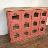 Former craft furniture with seed grocery drawers early 20th patinated