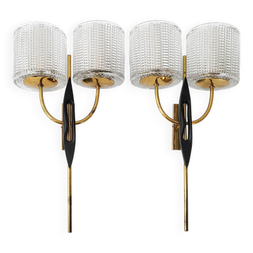 Pair of vintage Arlus wall lights 1950