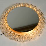 Mid Century Münchner Zier-Form flower mirror illuminated by Schöninger