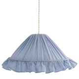 Conical suspension with fine stripes and Emilia "marina" shade.