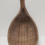 Zoomorphic basket bird, wicker braided vintage