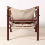 Arne Norell Sirocco Lounge Chair in Ash and Canvas, 1960s Sweden