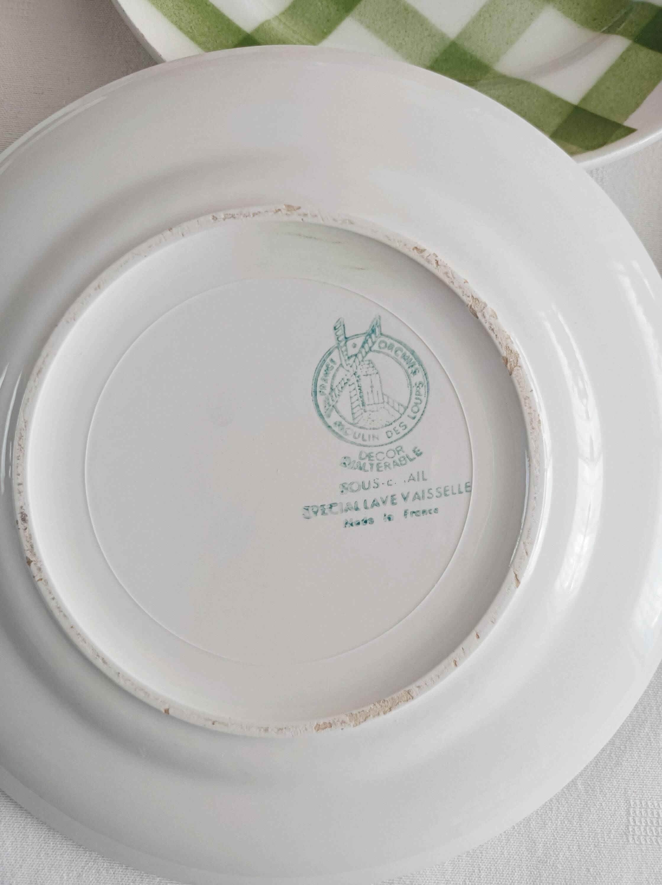 Lot de 2 assiettes à dessert Moulin des loups, Nappe