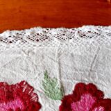 Drap ancien en lin broderie 200X260