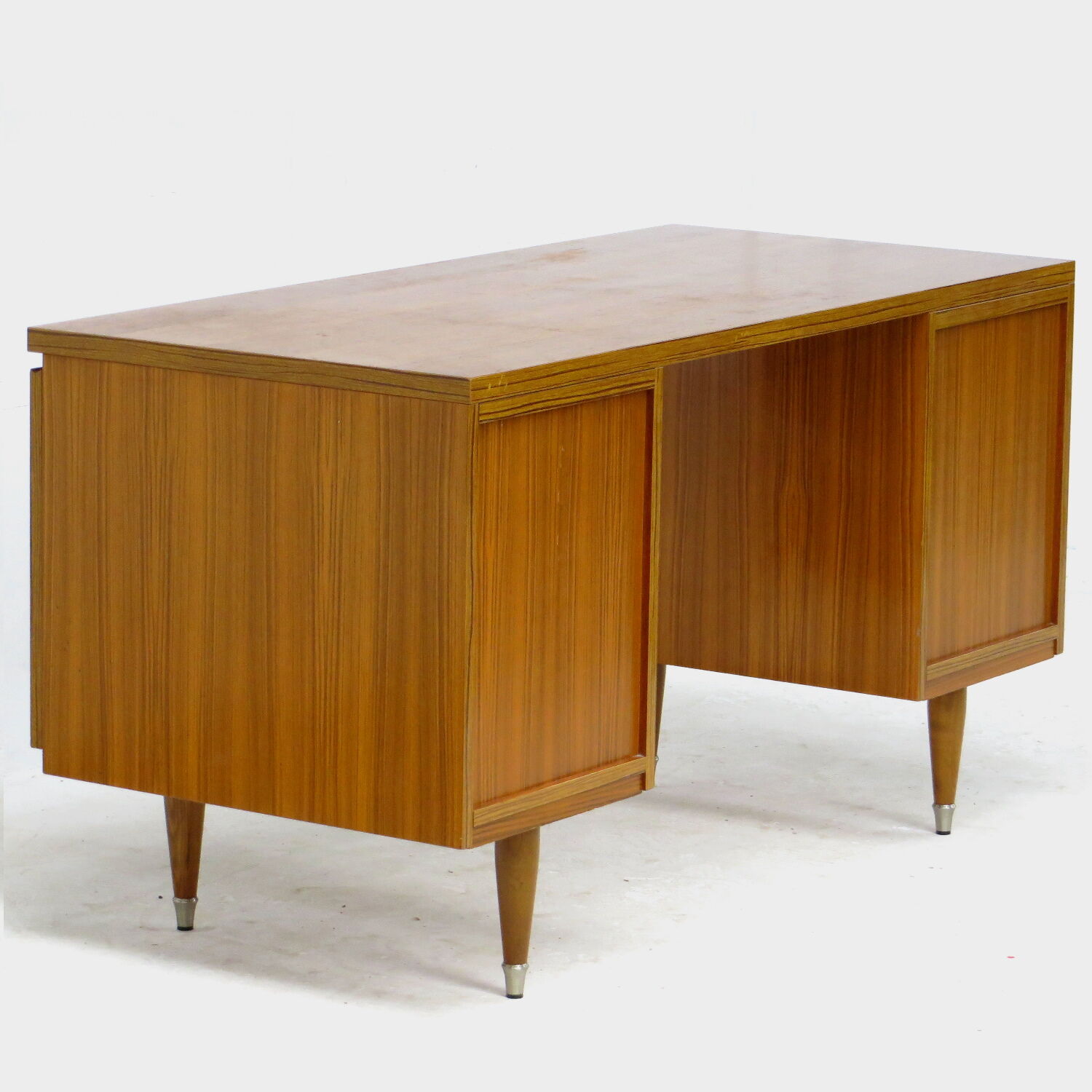 Mid century modern writing desk on beautiful stylish wooden legs, 1960s.