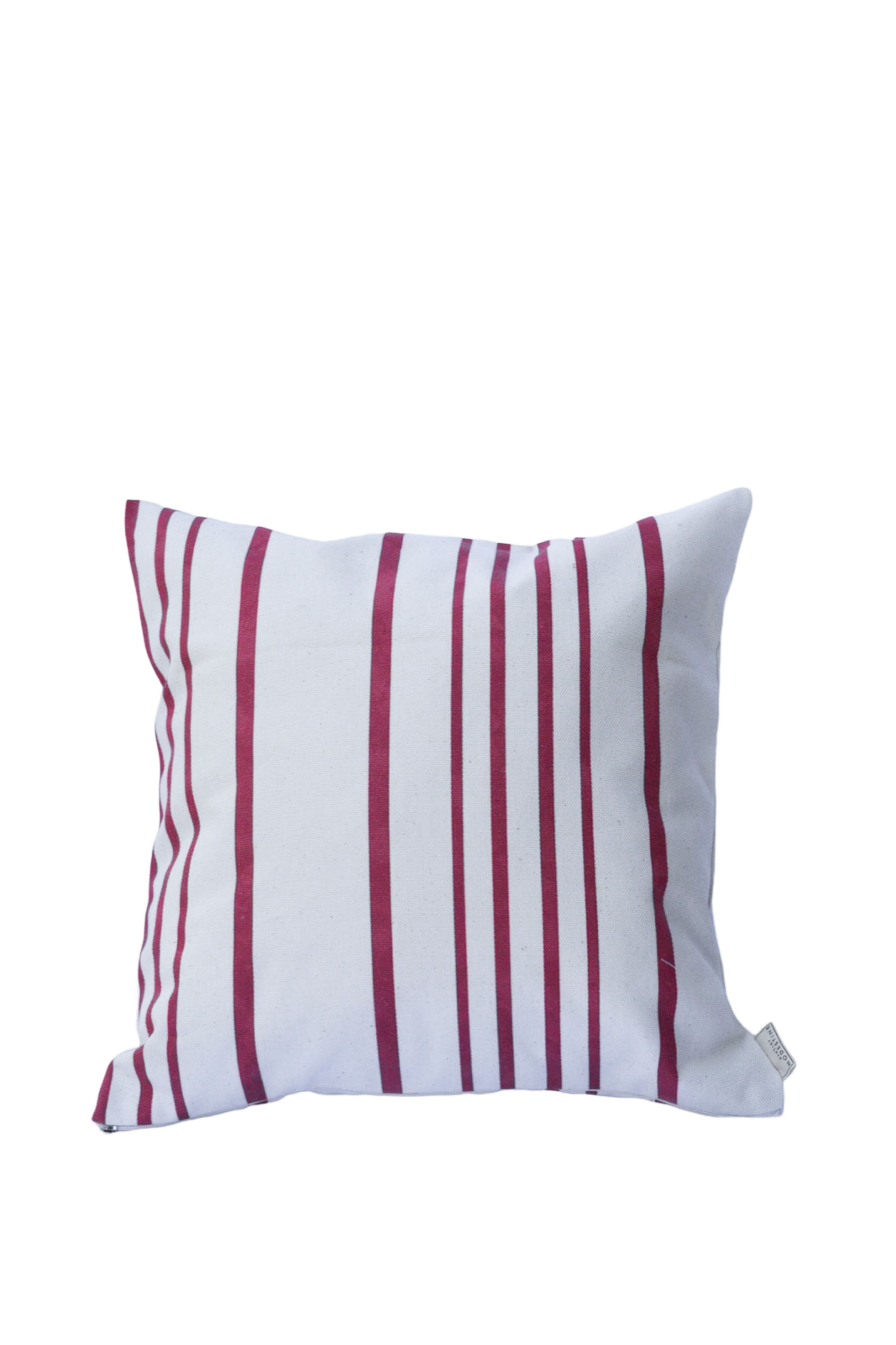 Cushion 40x40 striped red canvas