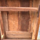 Antique solid cherry farmhouse table with 2 front drawers.
