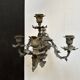 Antique patinated bronze wall sconce – 4 light arms, 19th century
