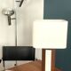 Lampe La Luco finition vernis noyer & or blanc