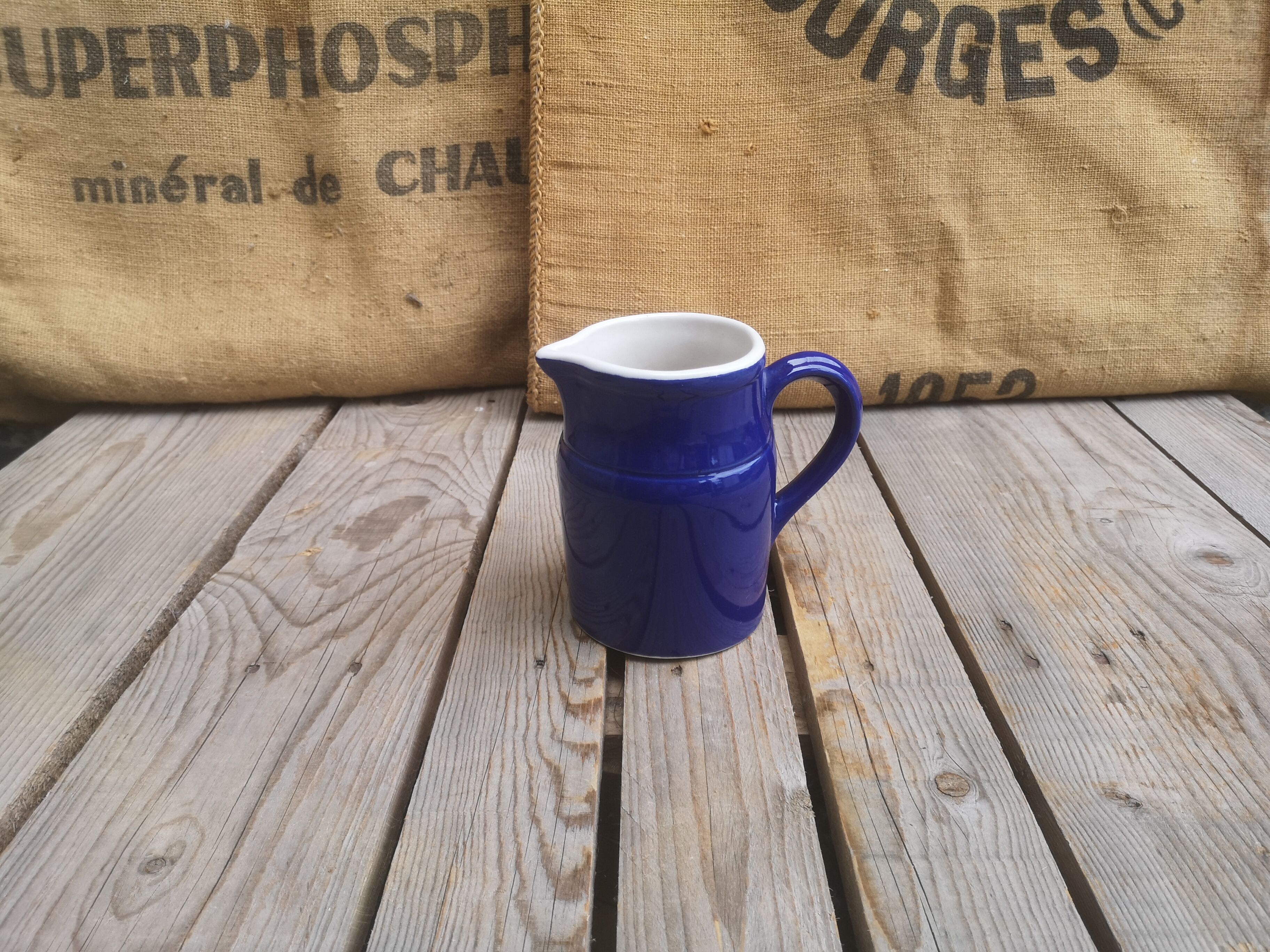 Pitcher in digoin sandstone indigo blue