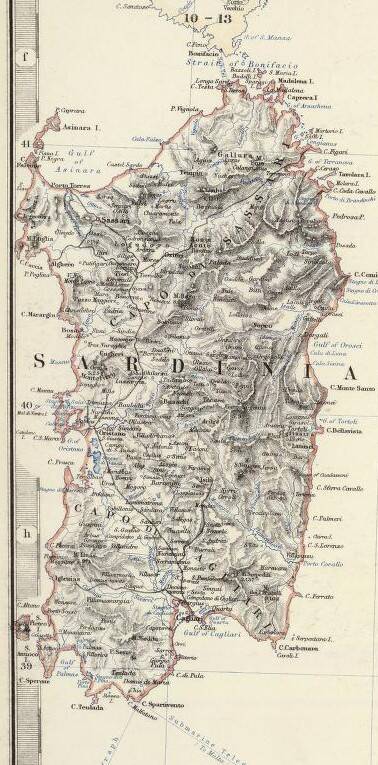 Map of Italy (Southern Sheet) circa 1869 Keith Johnston Royal Atlas