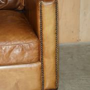 Three-seater leather sofa Viscount William Halo Timothy Oulton