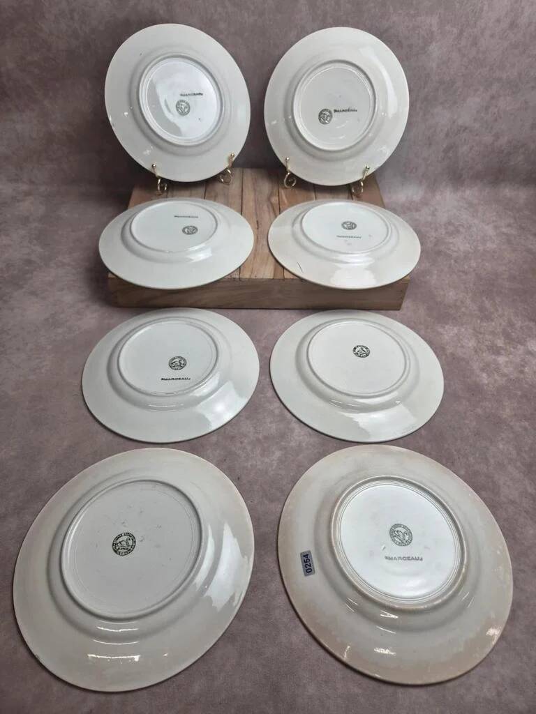 Set of 8 dessert plates Saint-Amand Hamage model Marceau – antique earthenware
